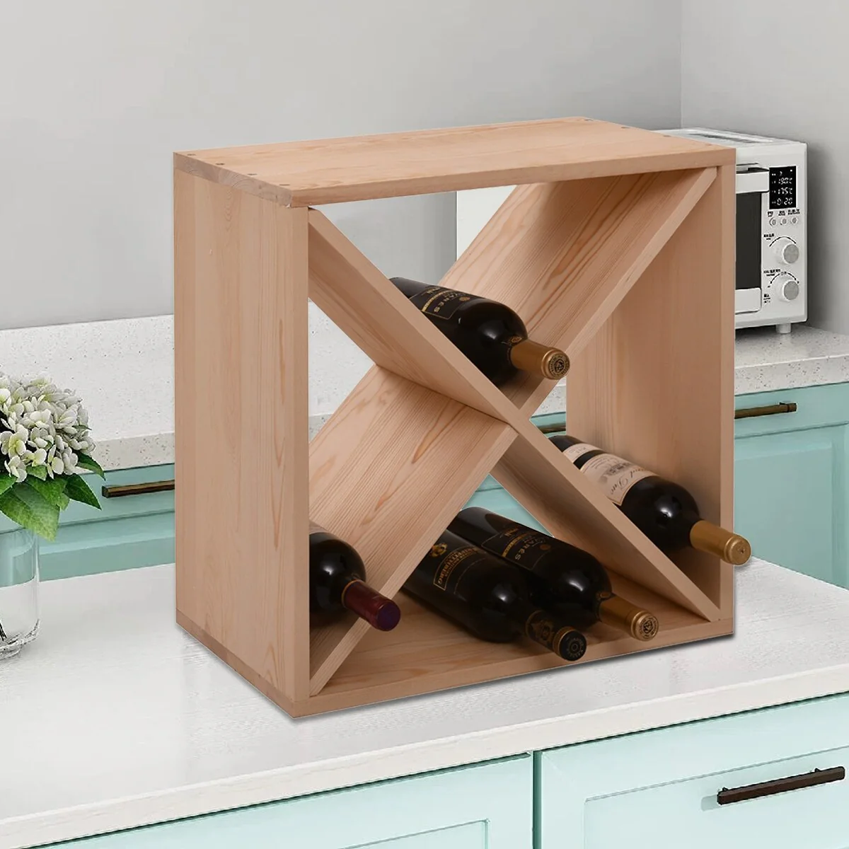 Burlywood 24-Bottle Compact Cellar Cube Wine Rack