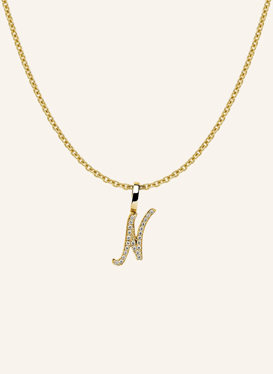 CADA Kette TINY DIAMOND LETTER N