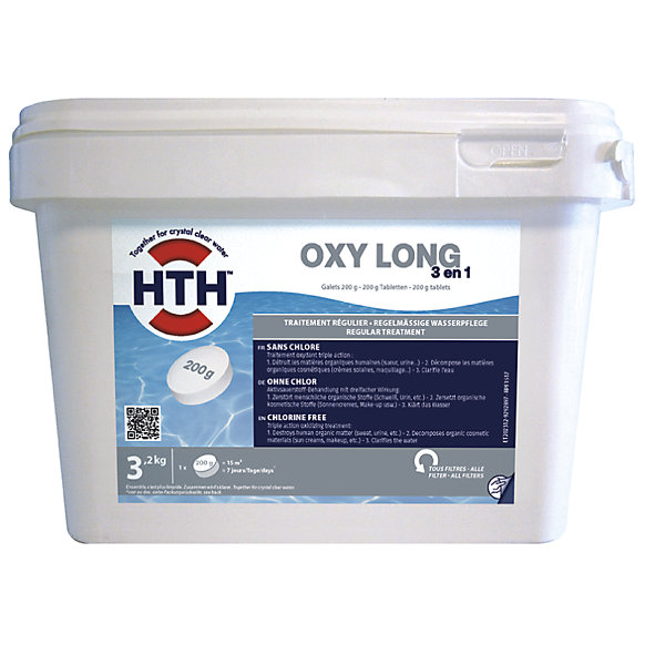 Oxygène actif multifonction HTH OXYGEN 3 en 1 Galets 200 g. - 3,2 kg - 3,2 kg