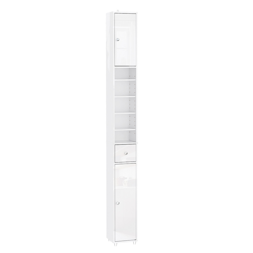 SoBuy Słupek łazienkowy z jedną szufladą Biały 20x20x180cm BZR167-GW