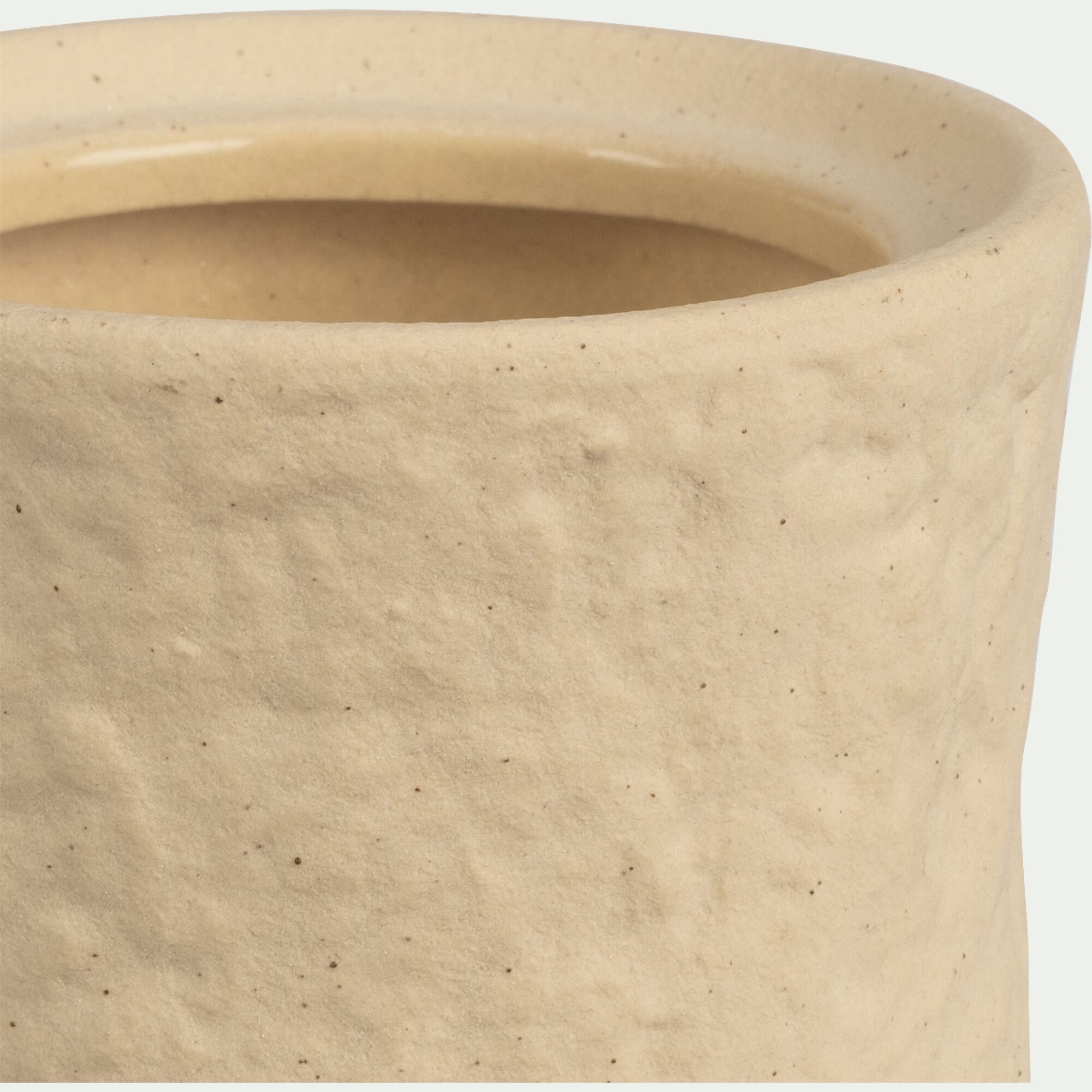 NAIA - Bougie déco en grès H11cm - rose sable