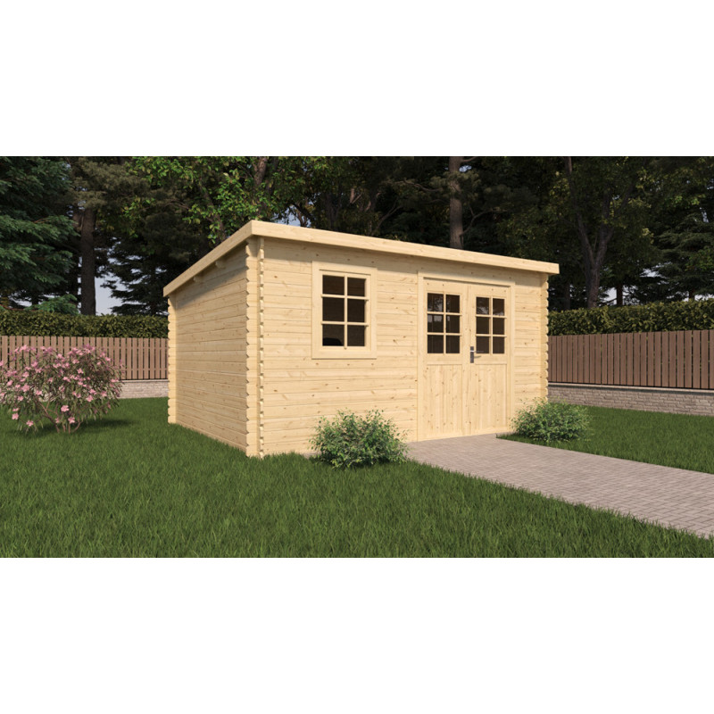 Abri de jardin en bois Vallo Modern 28 mm 4,02 x 2,6 m CERLAND