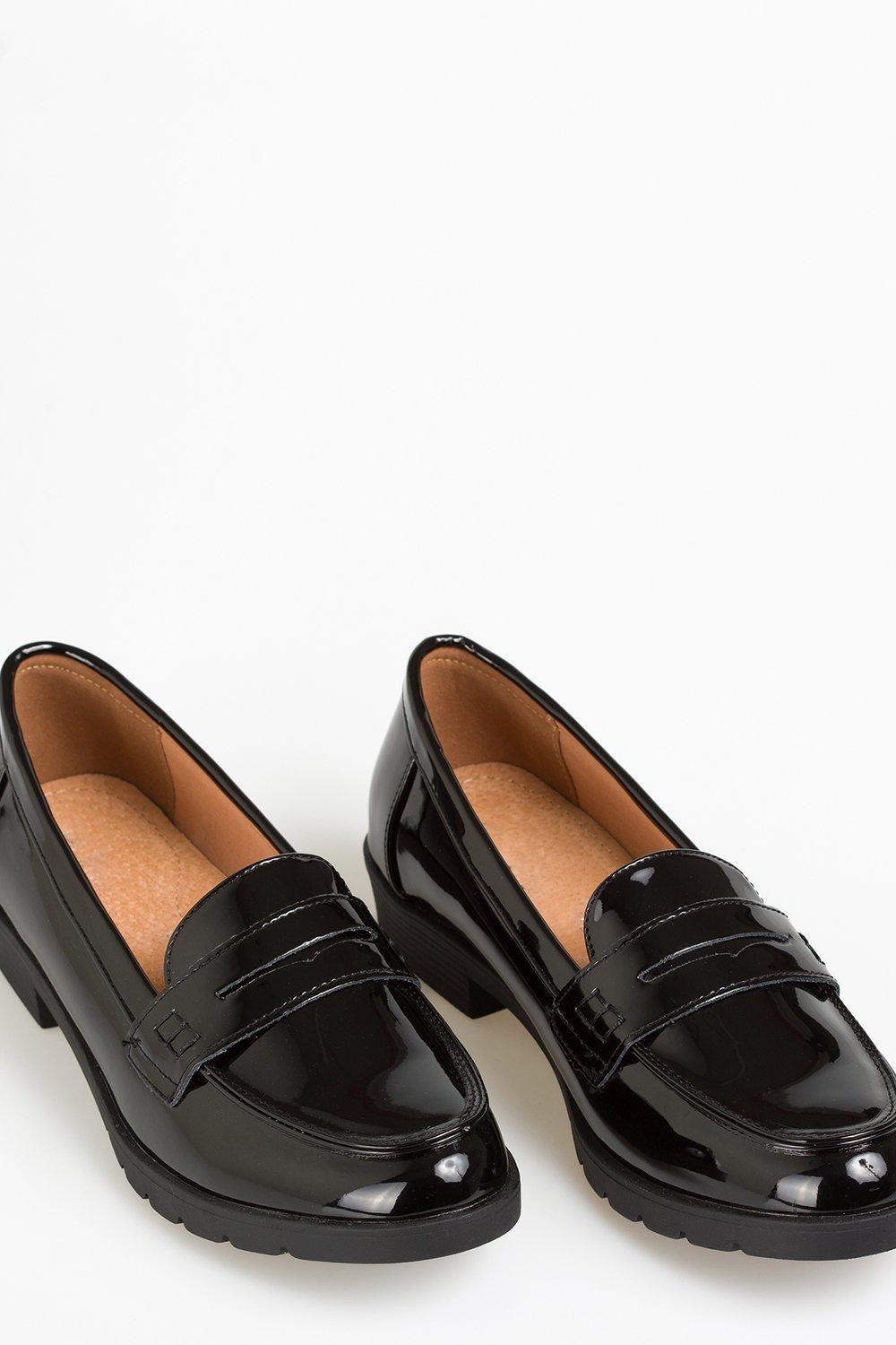 KRISP Plain Patent Penny Loafers