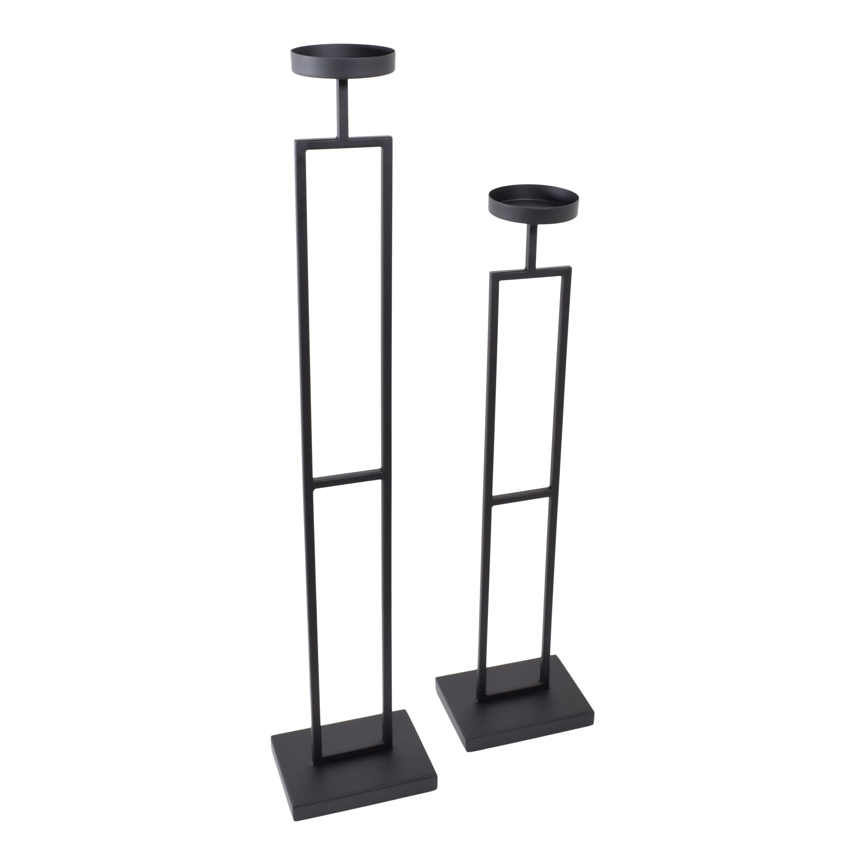 LOFT42 Vloerkandelaar Set Flame - Zwart metaal