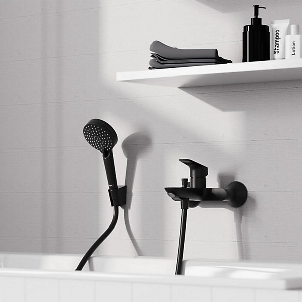 Mitigeur bain douche mécanique HANSGROHE Logis noir mat