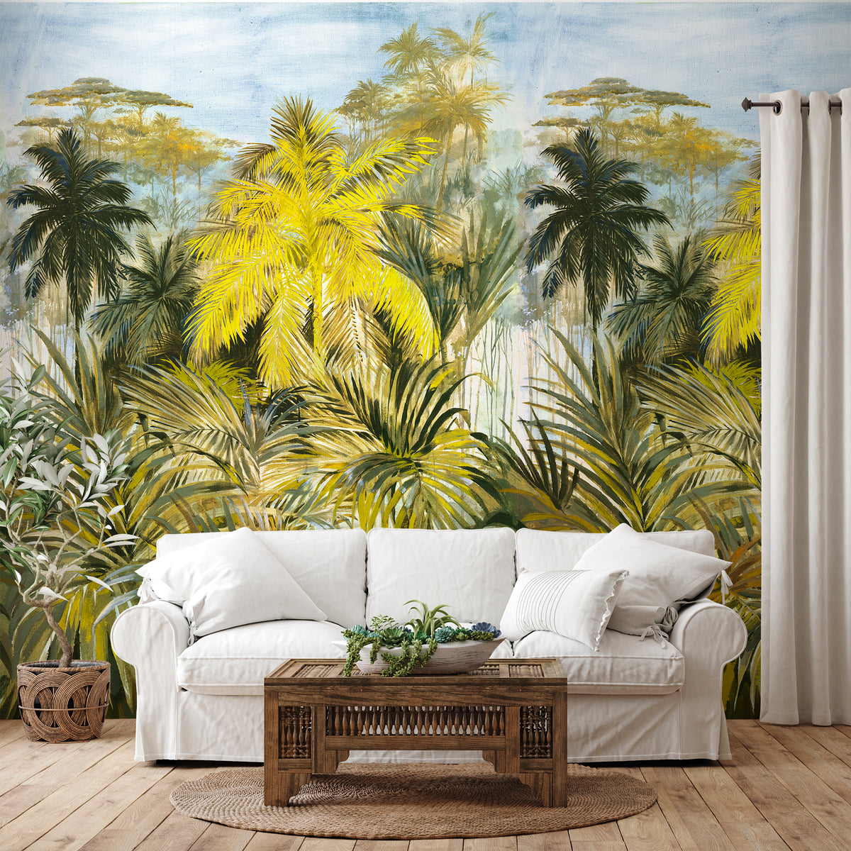 Sanders & Sanders fotobehang jungle-motief groen en geel - 212 x 295 cm - 640278