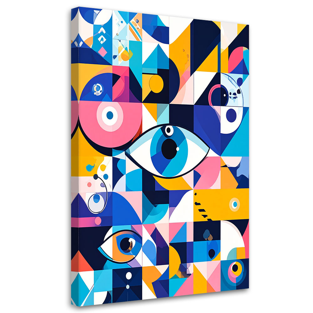 Obraz do salonu sypialni, Abstrakcja geometryczna oko Bauhaus 20x30