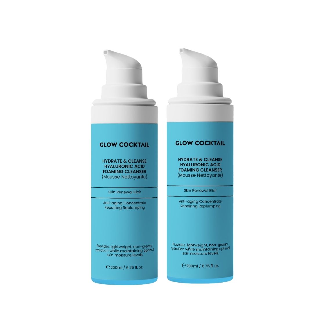 GlowCocktail London 2 x Hydrate & Cleanse Hyaluronic Acid Foaming Cleanser 200ml