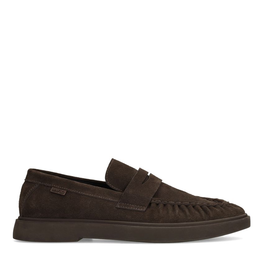 Manfield Bruine suède loafers