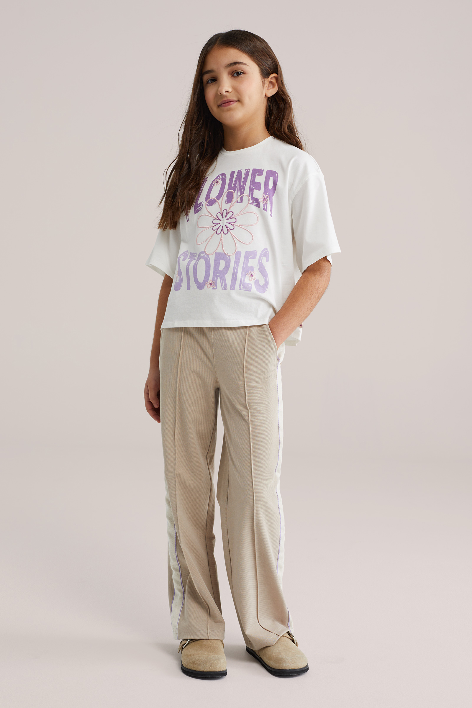 Meisjes oversized T-shirt met embroidery