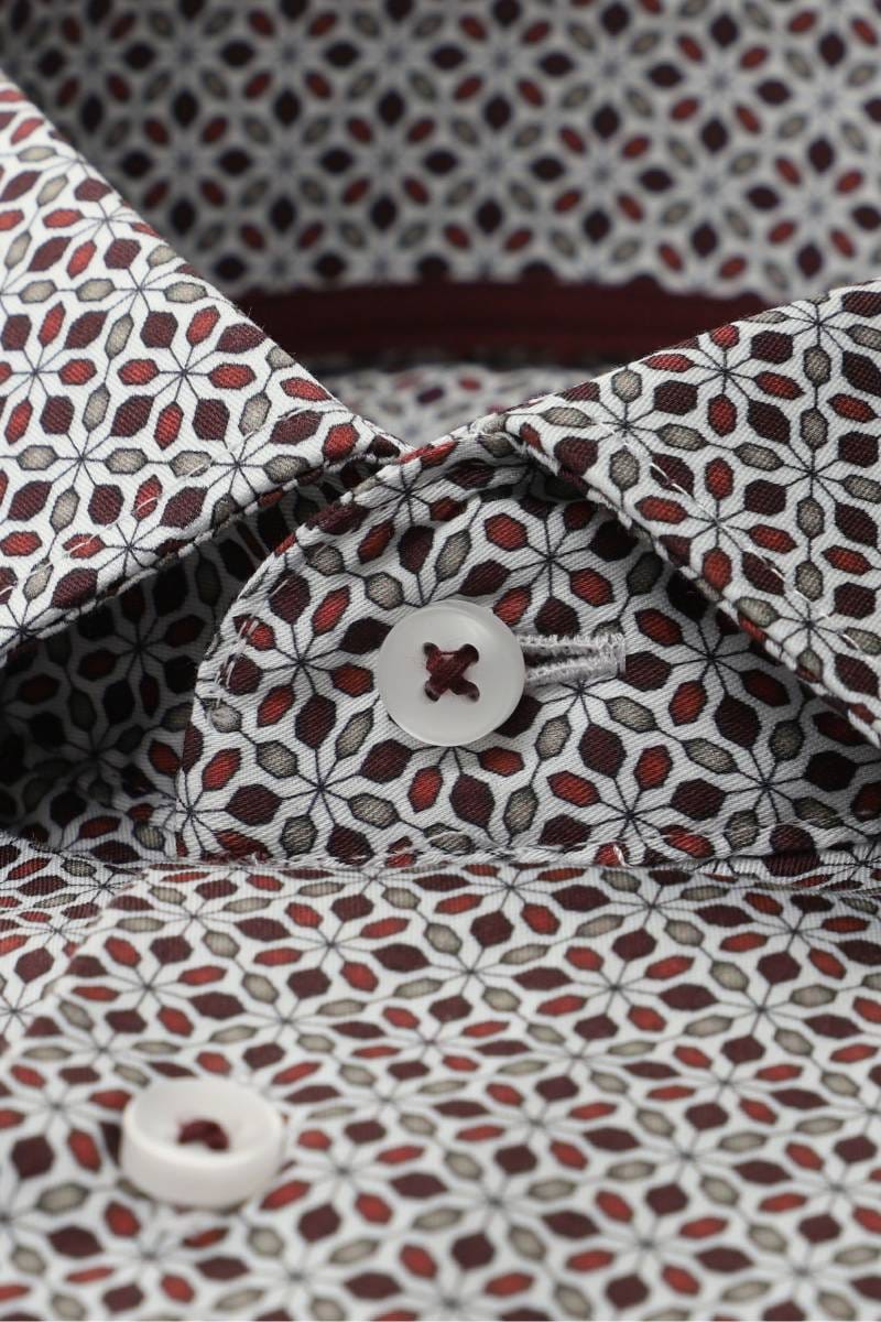 ETERNA Modern Fit Hemd rot, Bedruckt