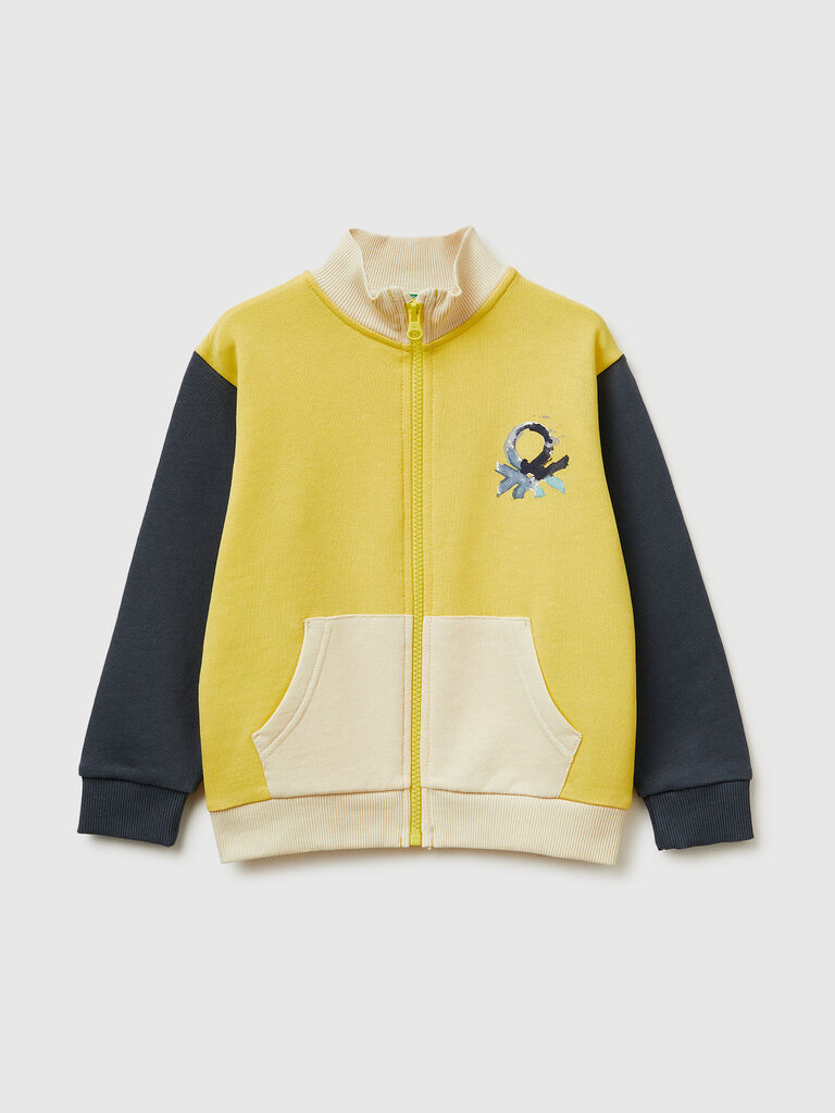 Organic cotton zip-up sweatshirt