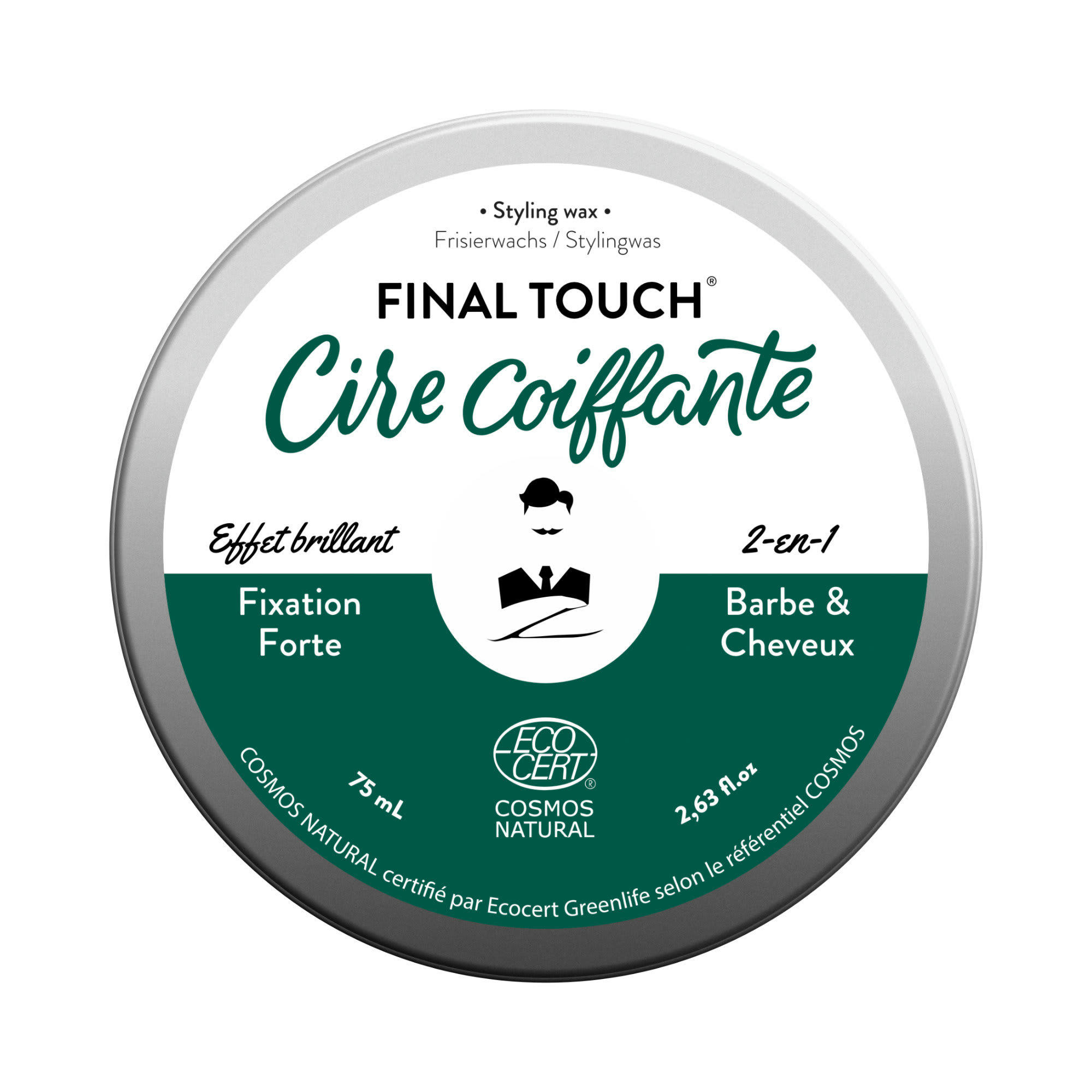 - FINAL TOUCH - Cire Coiffante Barbe & Cheveux pour Hommes 75mL