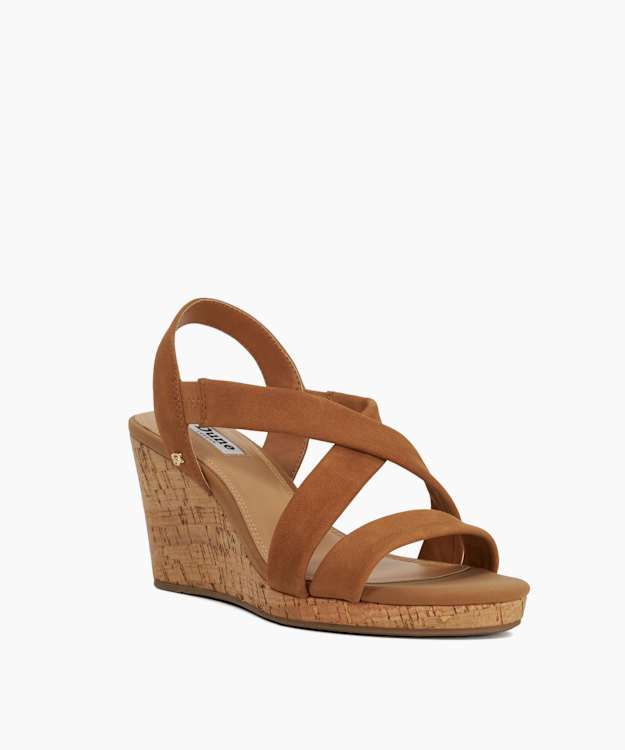 Kamies Tan - Wide Fit Cork Wedge Heel Shoes