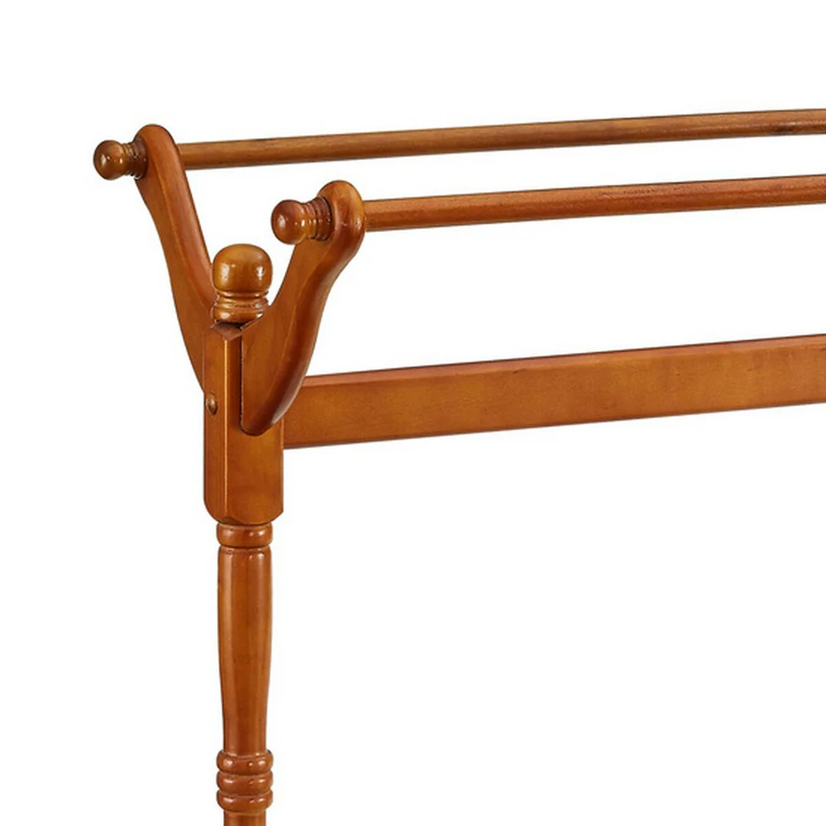 32 Inches Wooden Blanket Rack with Pedestal Base, Brown