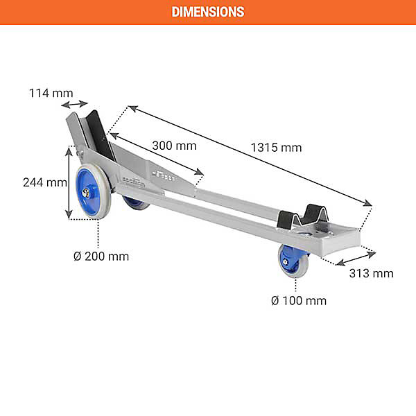 Chariot pour porte 114mm max : déplacement et installation - M-DOORJACKXL