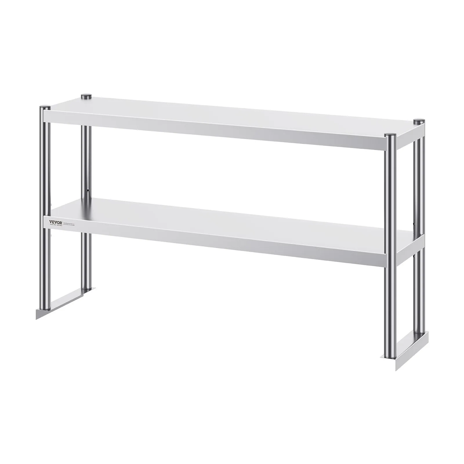 Półka nadblatowa stal nierdzewna podwójna 30,5x122 cm regulowana