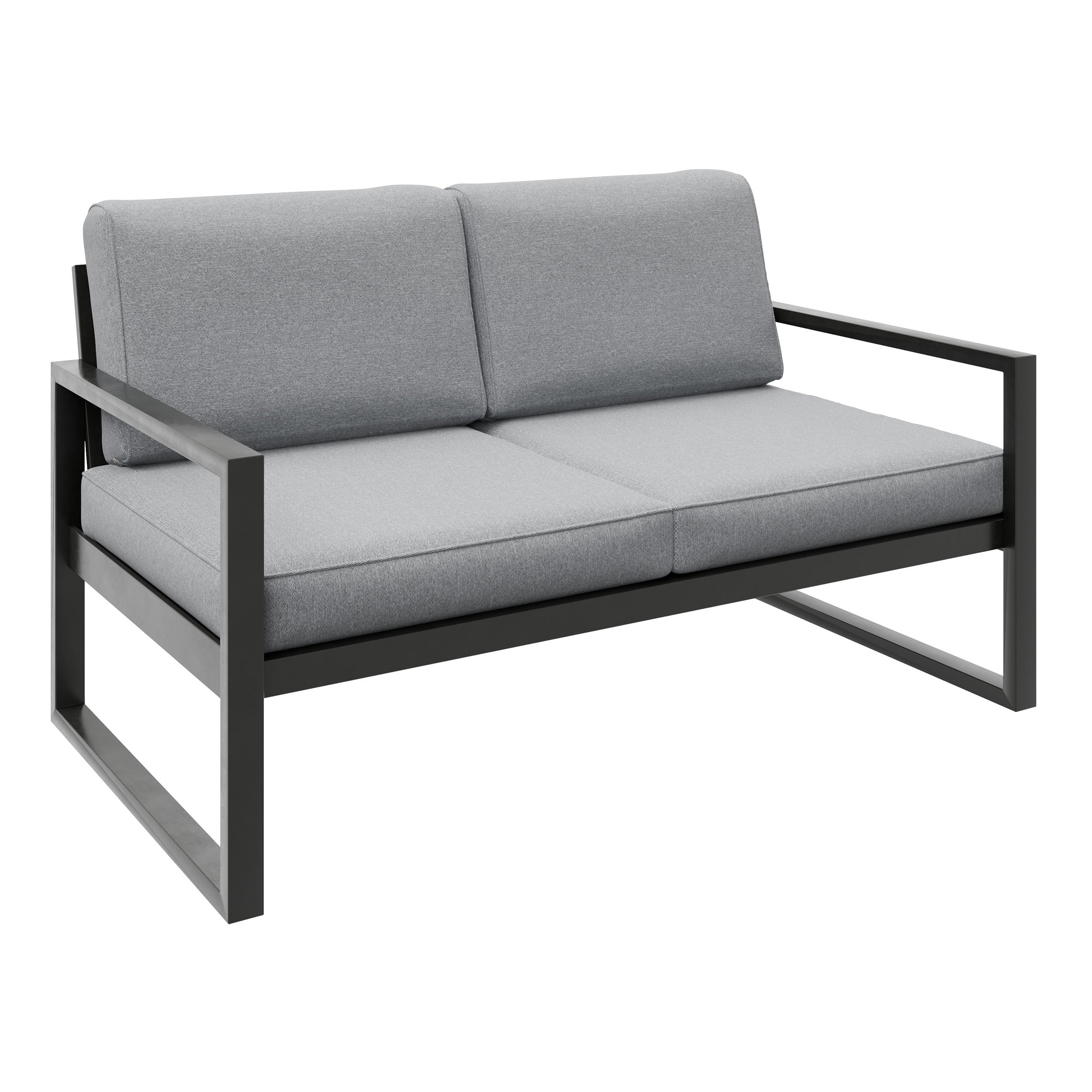 Sofa dwuosobowaogrodowa STELLA jasny szary – metalowy,