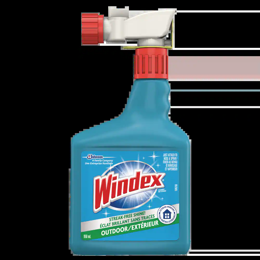 Windex Outdoor Multi-Surface Concentrated Window Cleaner, 950-mL, Attach to Hose and Spray