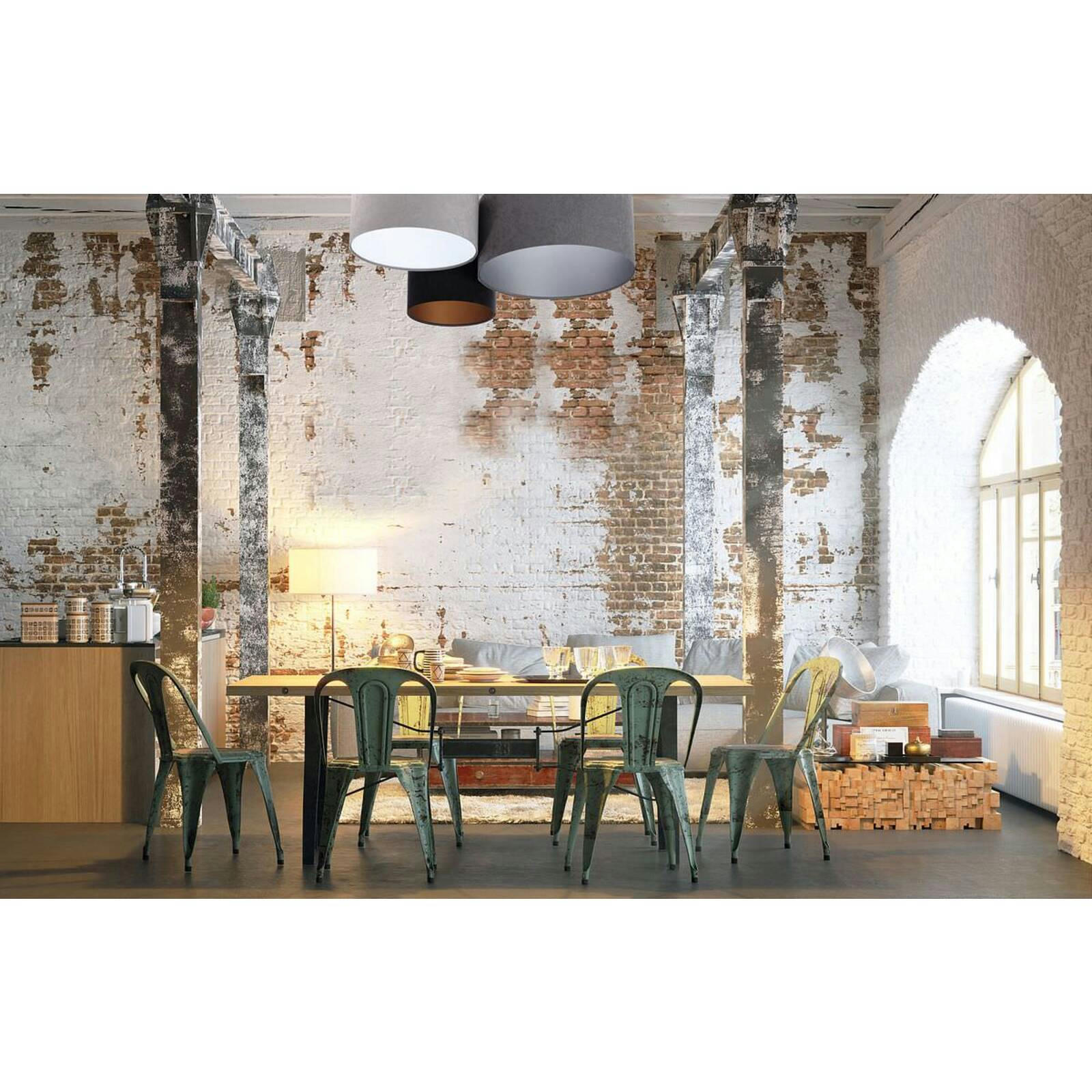 TRIO - Plafonnier Tissu Gris