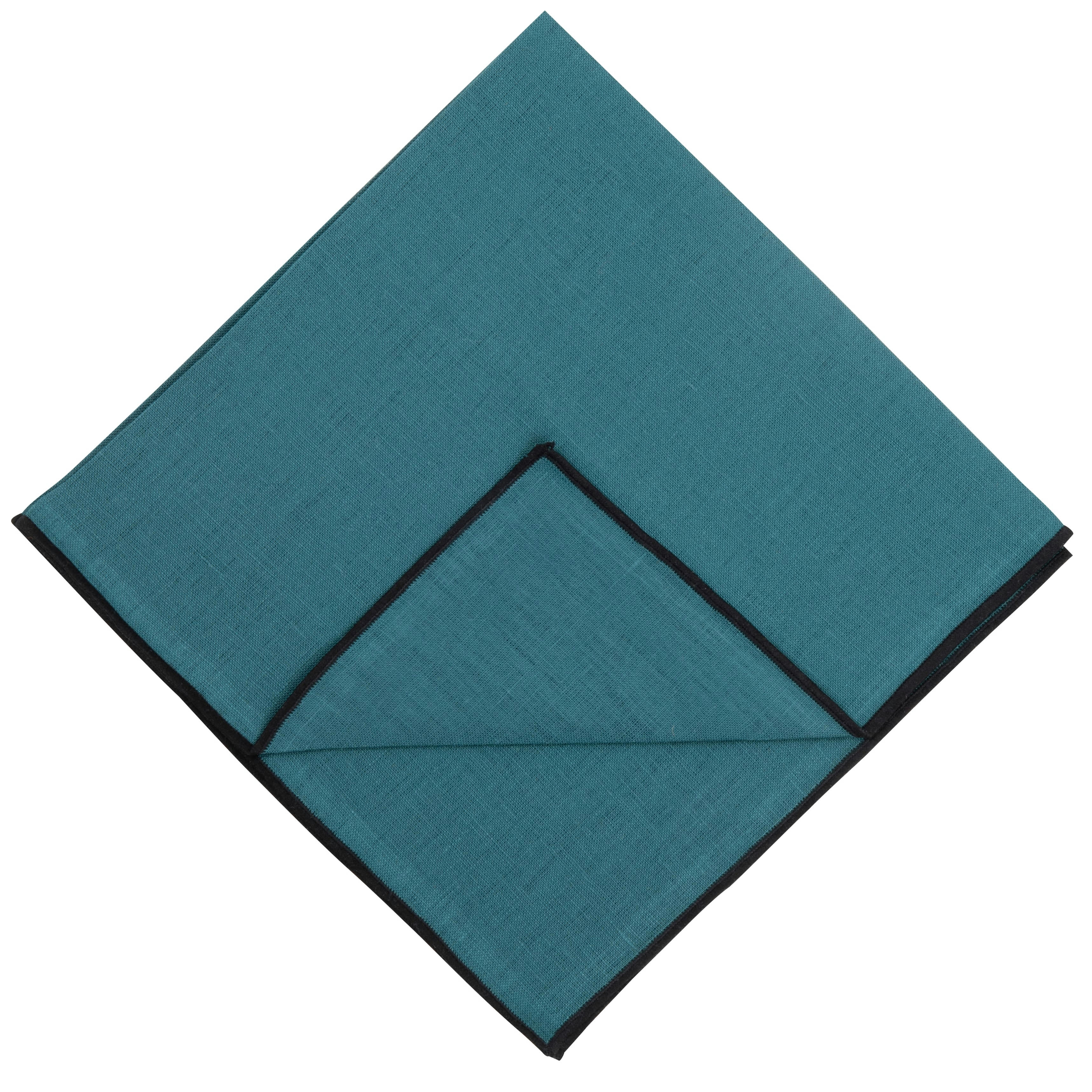 - Serviettes en lin bleu canard 42x42 (x2)