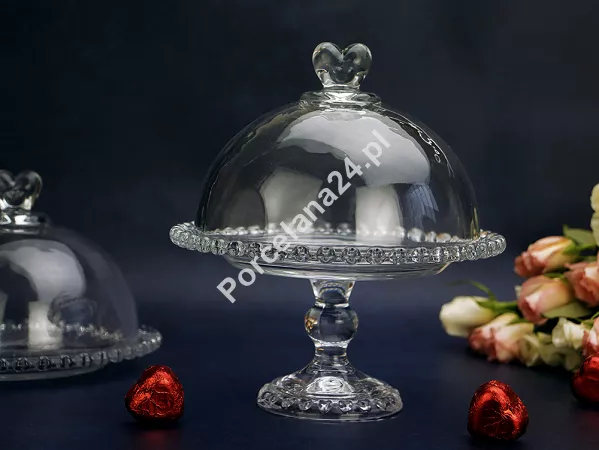 Patera na nodze 19,5 cm z kloszem Altom Design - Love 07.LOV.6953