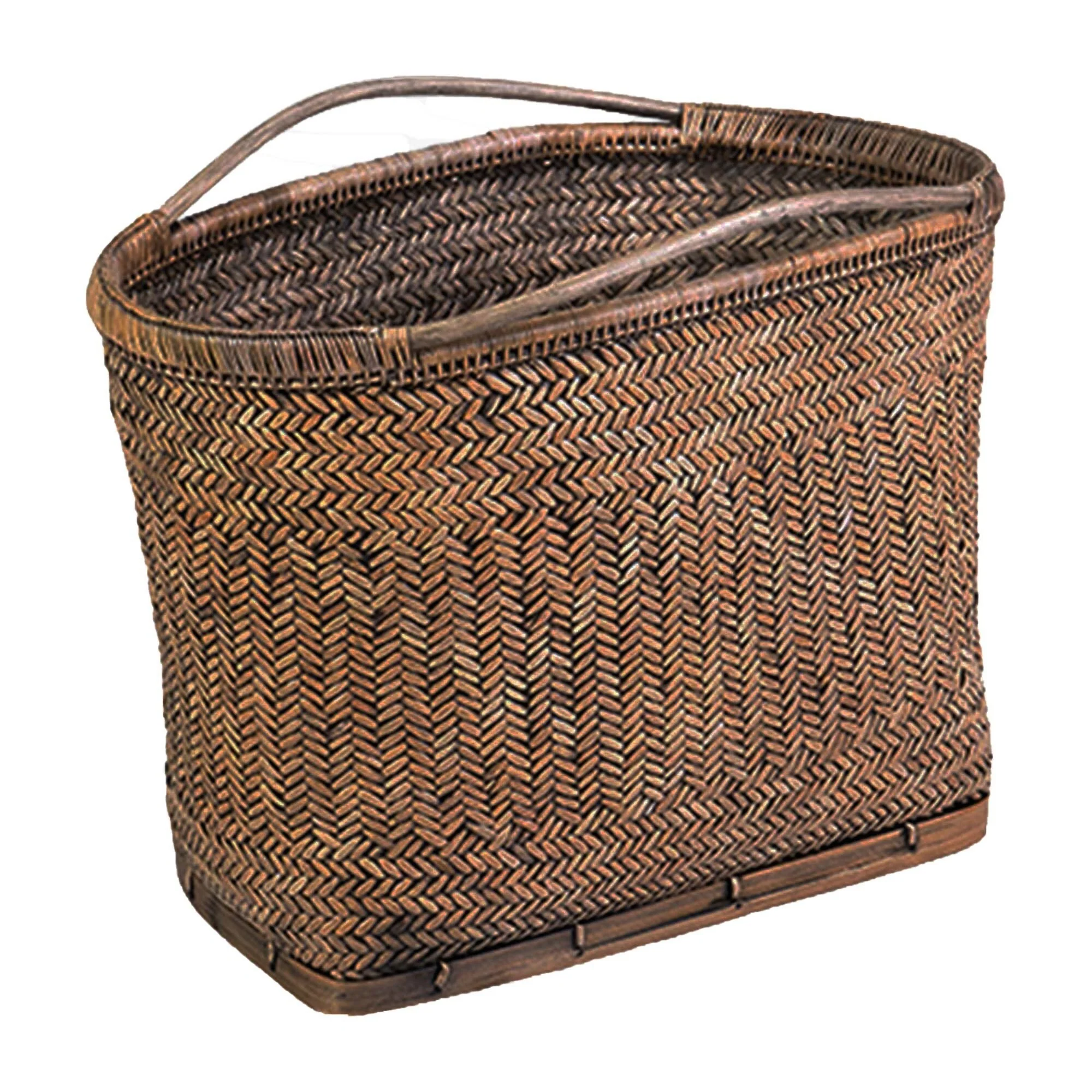 Natural Handwoven Abaca Basket With Handles by East at Main