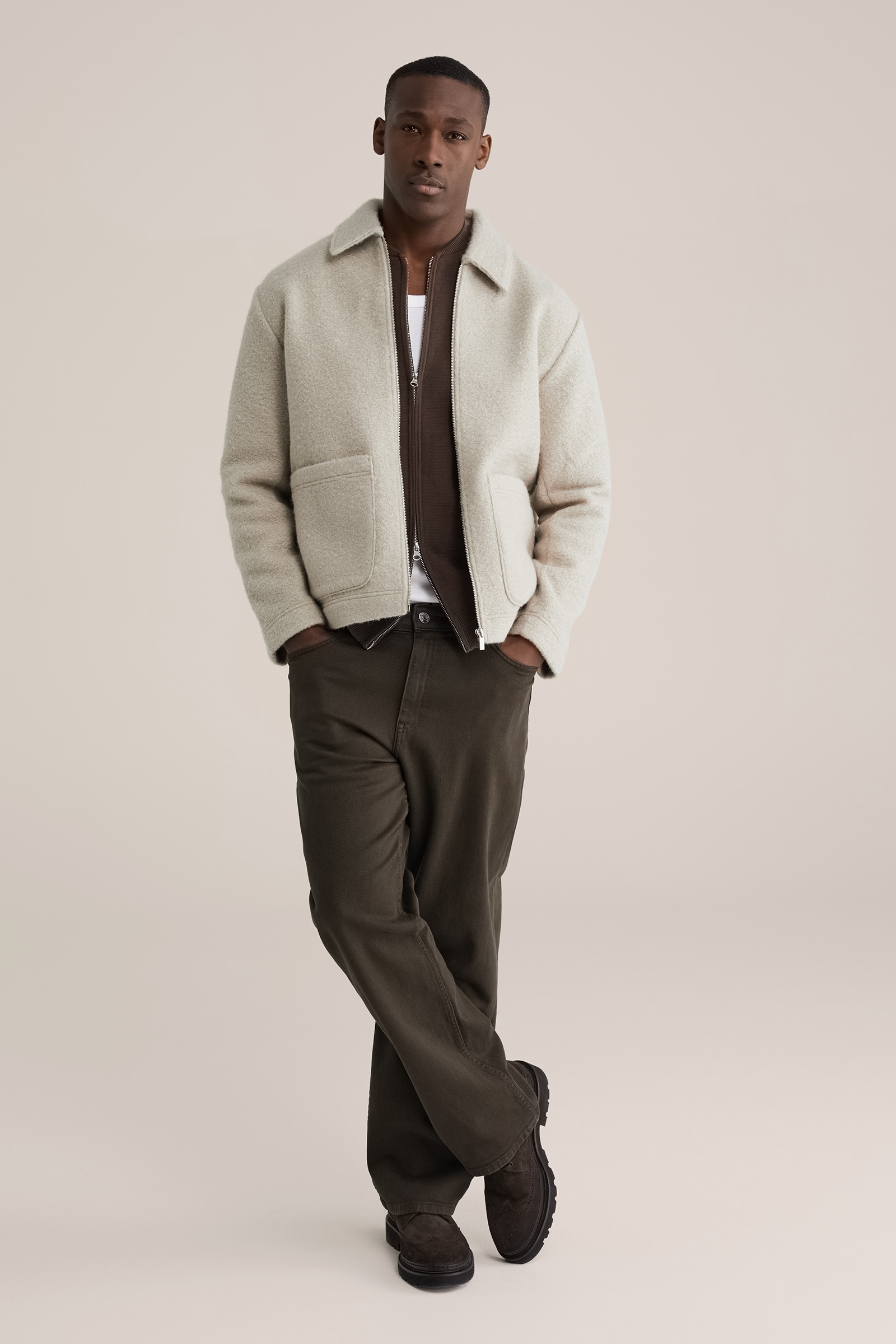 Heren regular fit jack met structuur