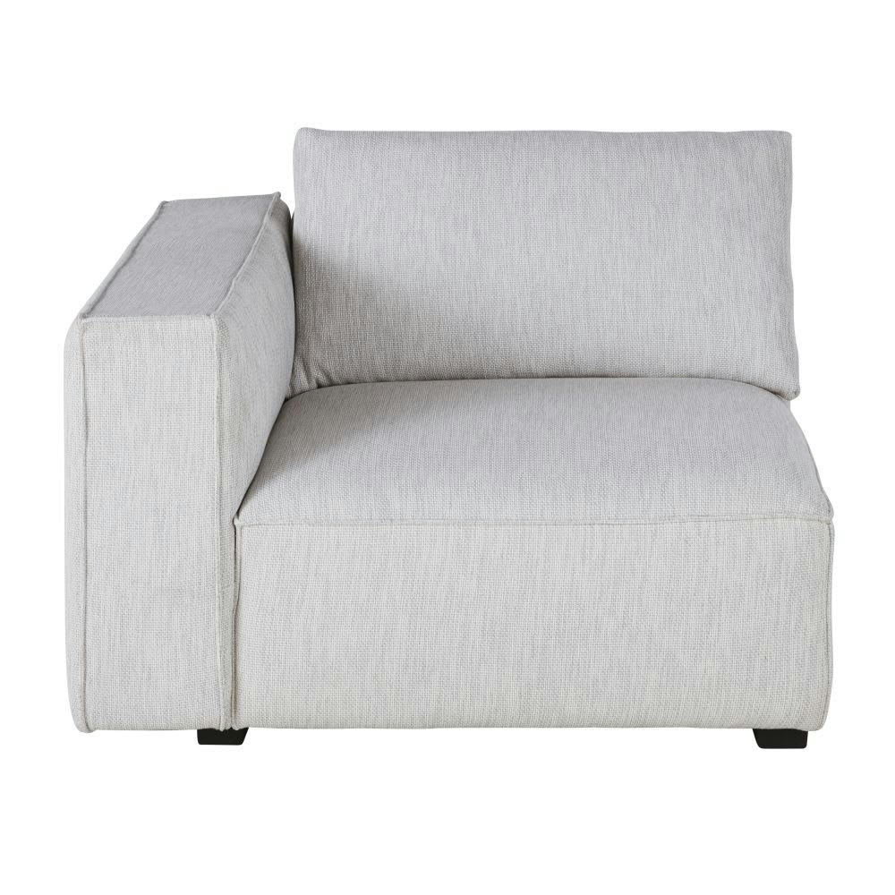 Falkor - Accoudoir gauche pour canapé modulable gris clair chiné