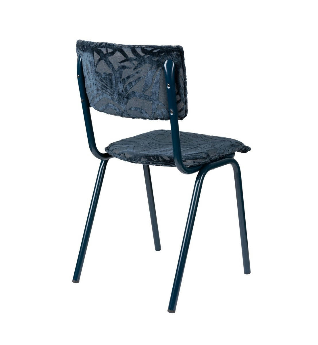 BACK TO MIAMI - Chaise velours brodé bleu