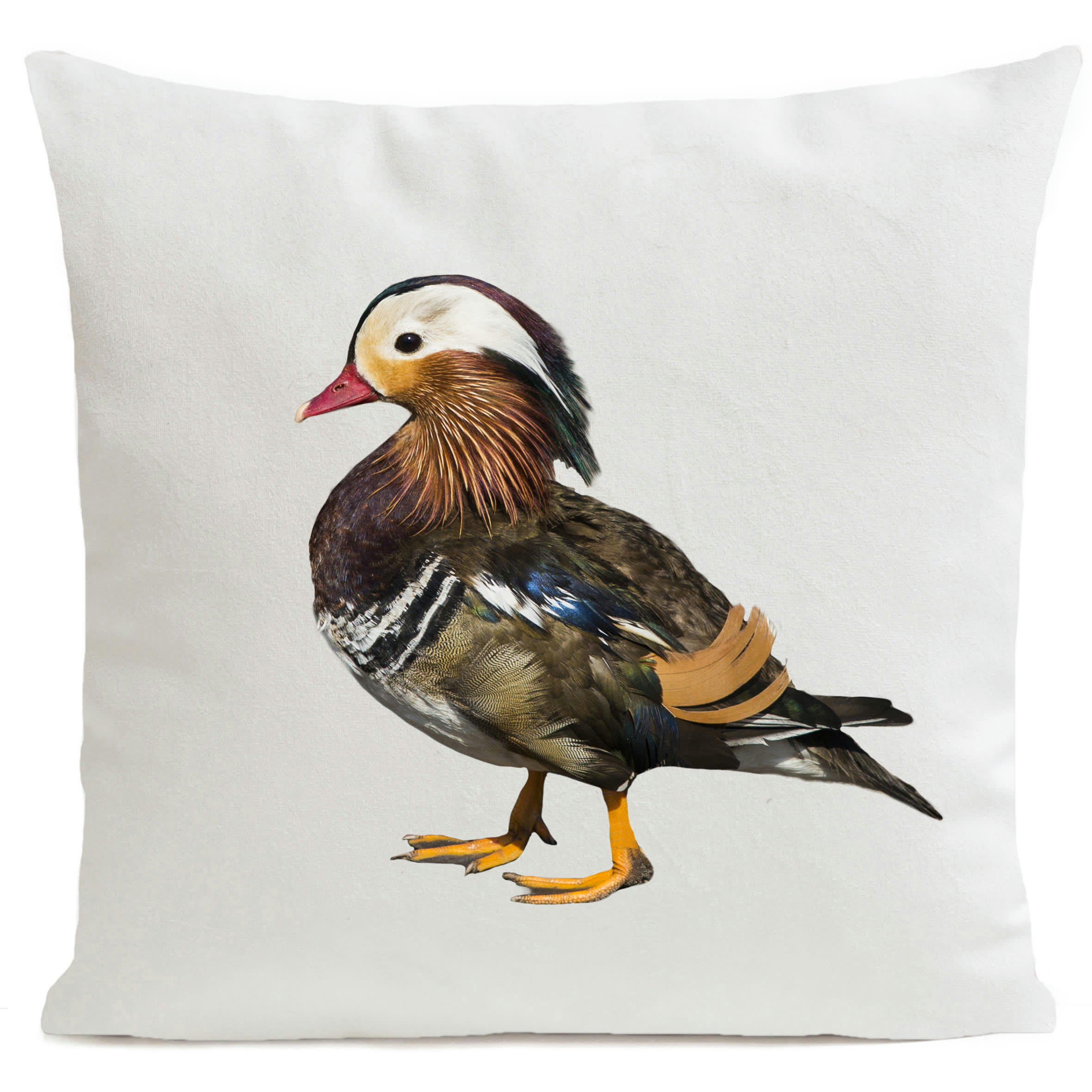 - Coussin campagne canard suédine blanc 40x40cm