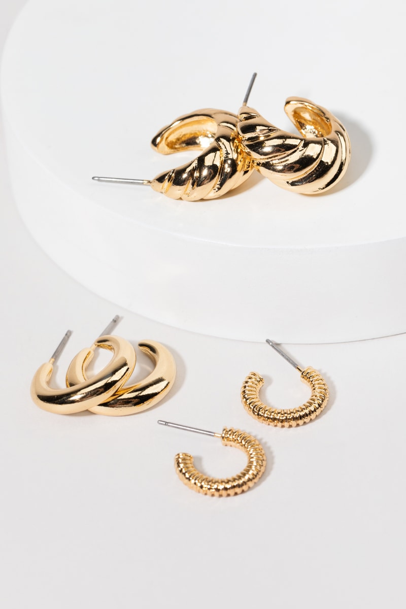Alice Gold Hoop Earring Set