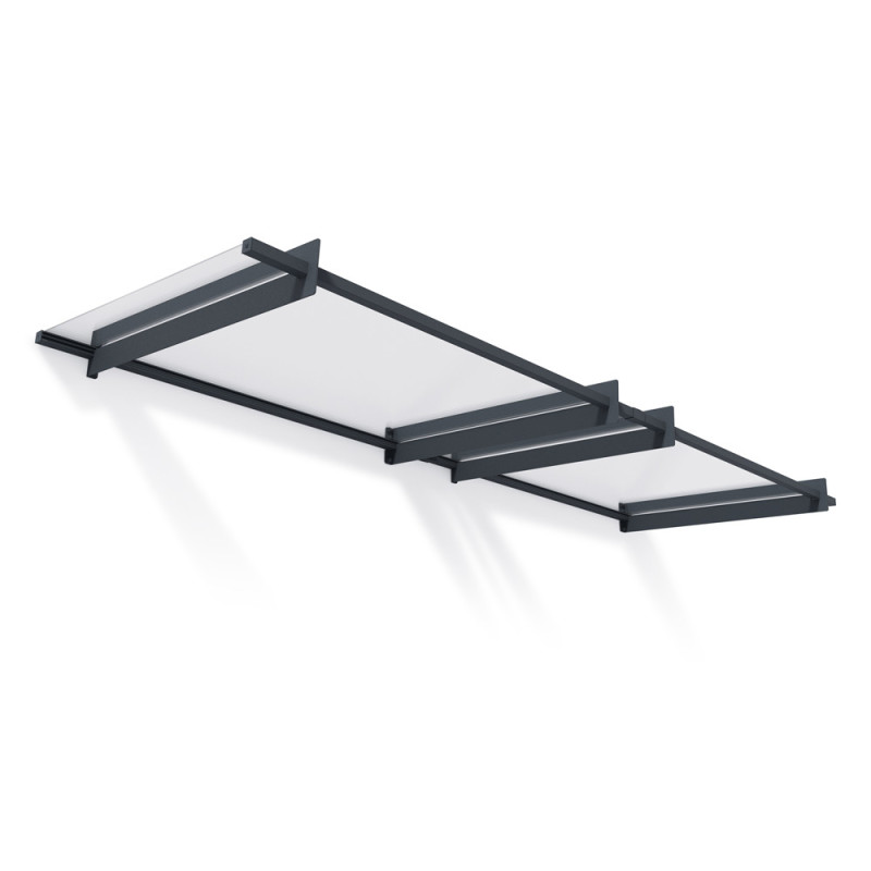 Marquise de porte Nancy gris foncé 301 x 94 cm CANOPIA