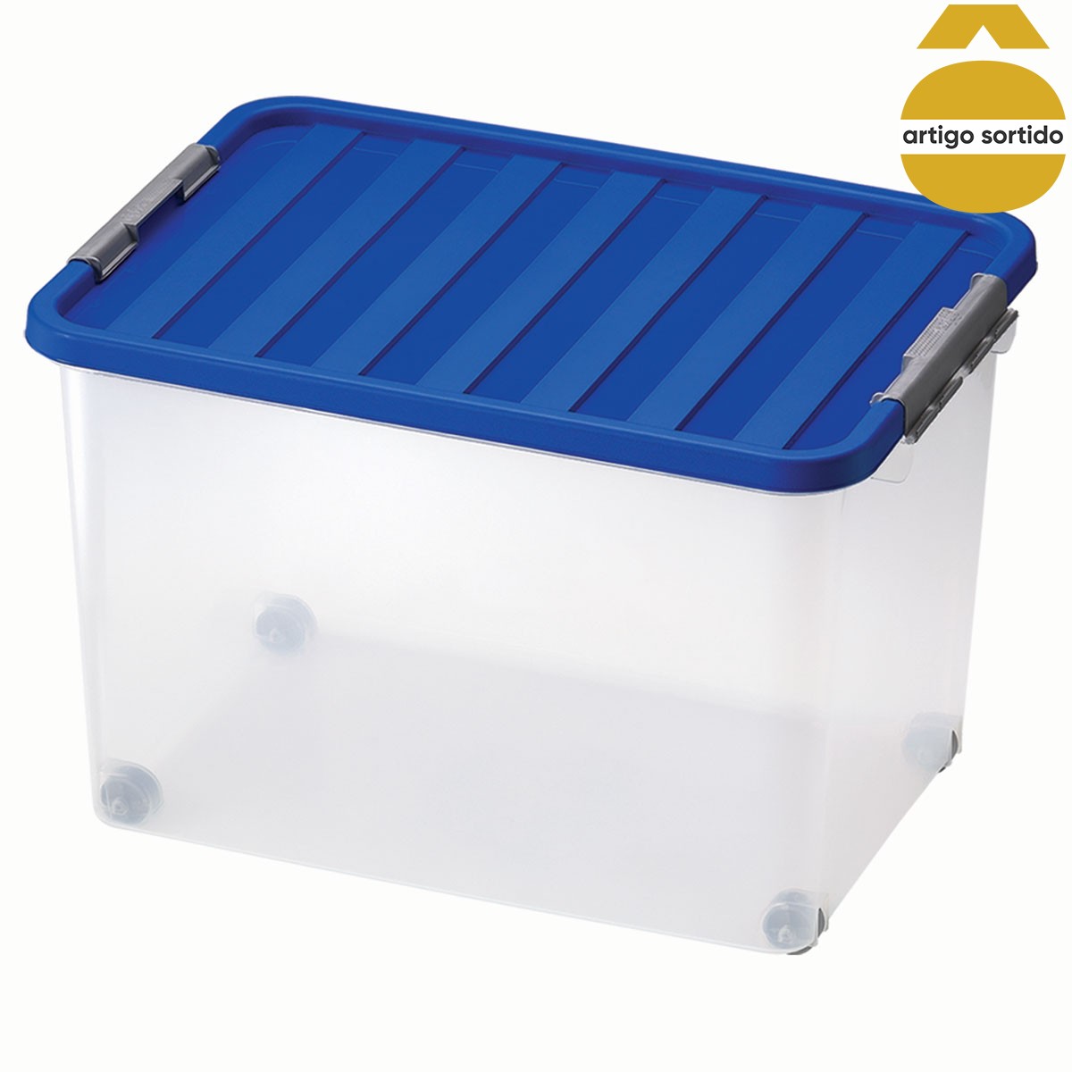 Caixa de arrumação com rodas 45l