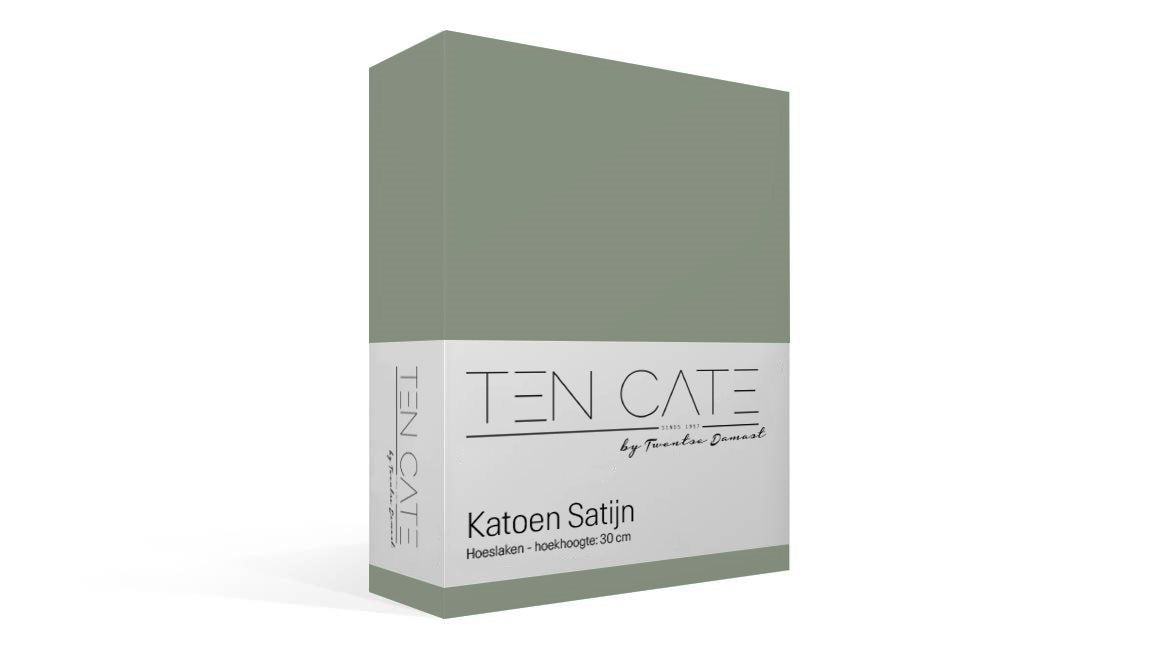 Ten Cate hoeslaken - 100% katoensatijn - 140x200 - groen