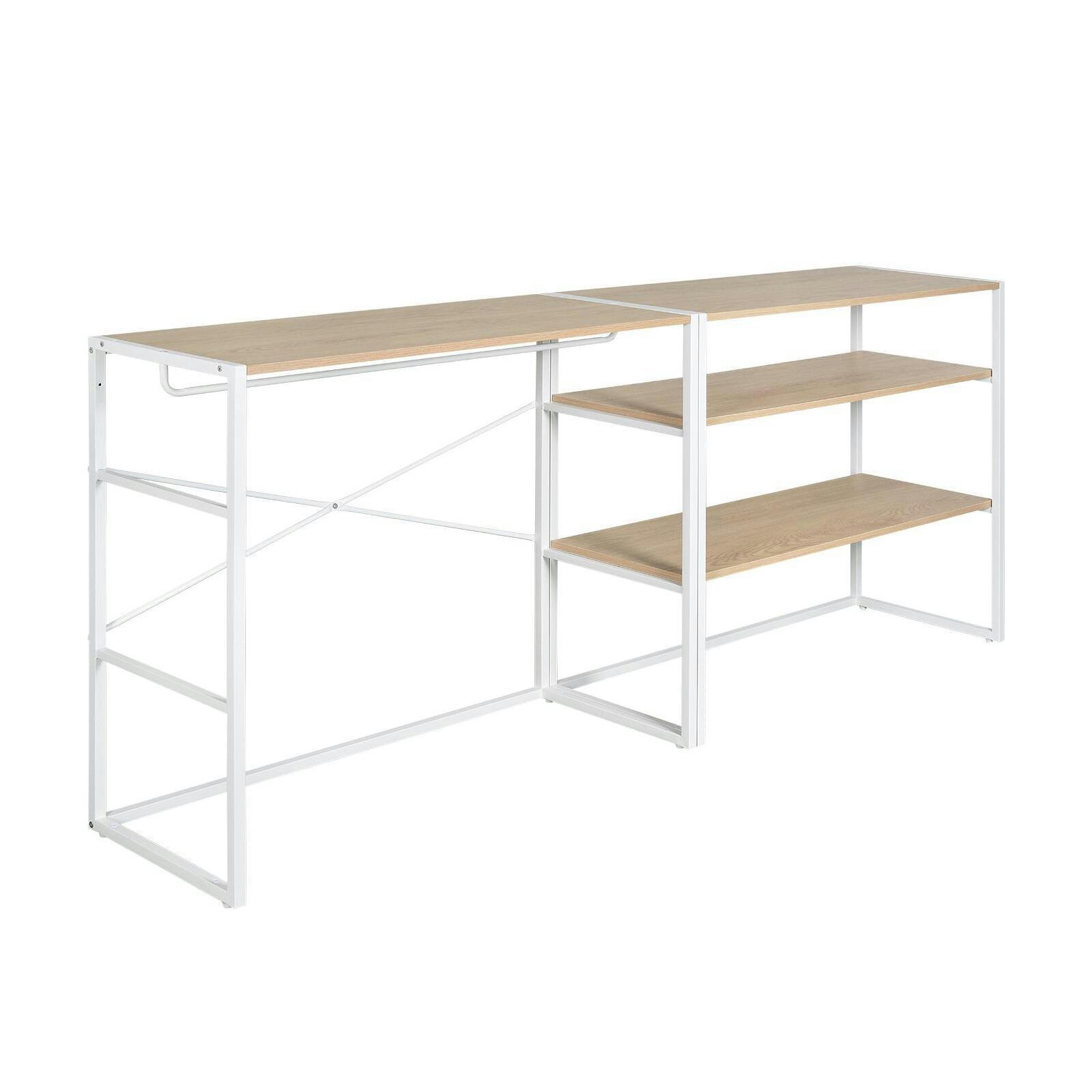 KADRA - Lot de 2 portants vêtements sous combles métal blanc modulables