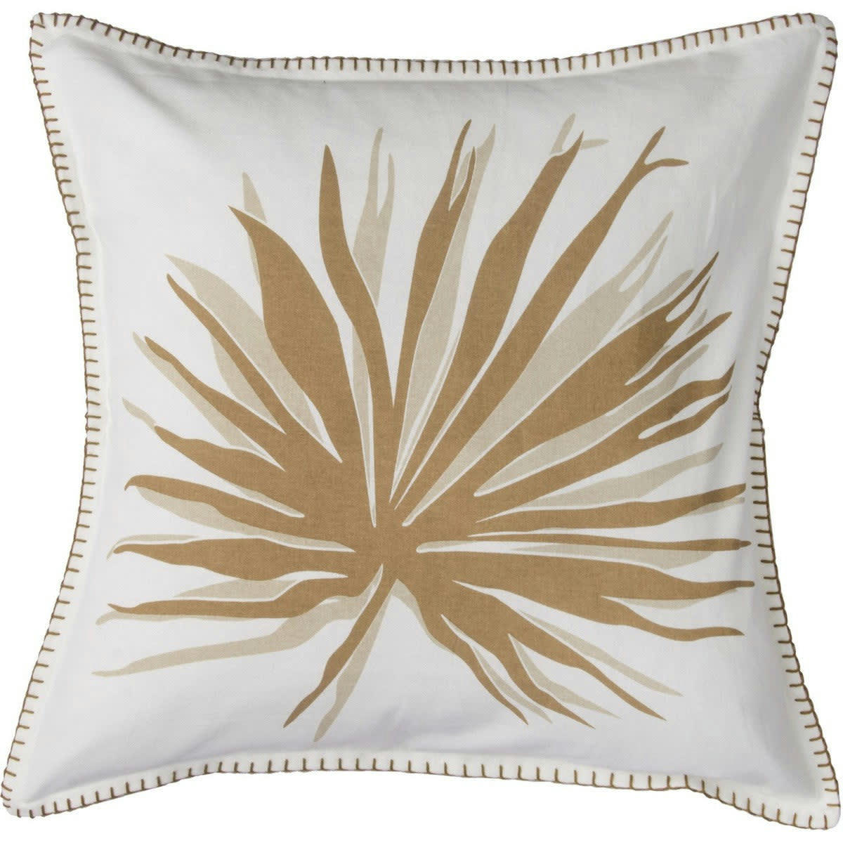 FLOWER POWER - Housse de coussin coton  50x50 sable