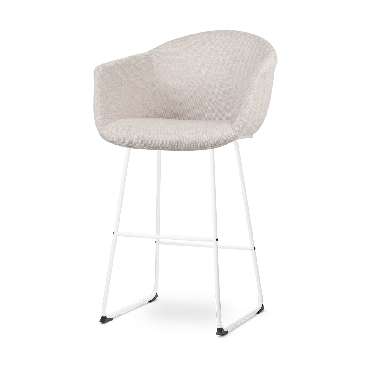 Nolon Nino-Otis Barkruk Beige - met Armleuning - Wit - 75 cm