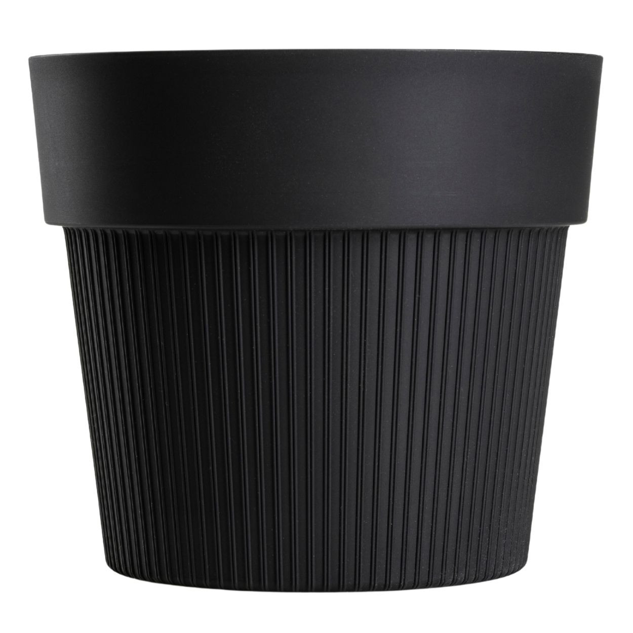Donica plastikowa SILVA LINE czarna okrągła do domu 13,2 cm