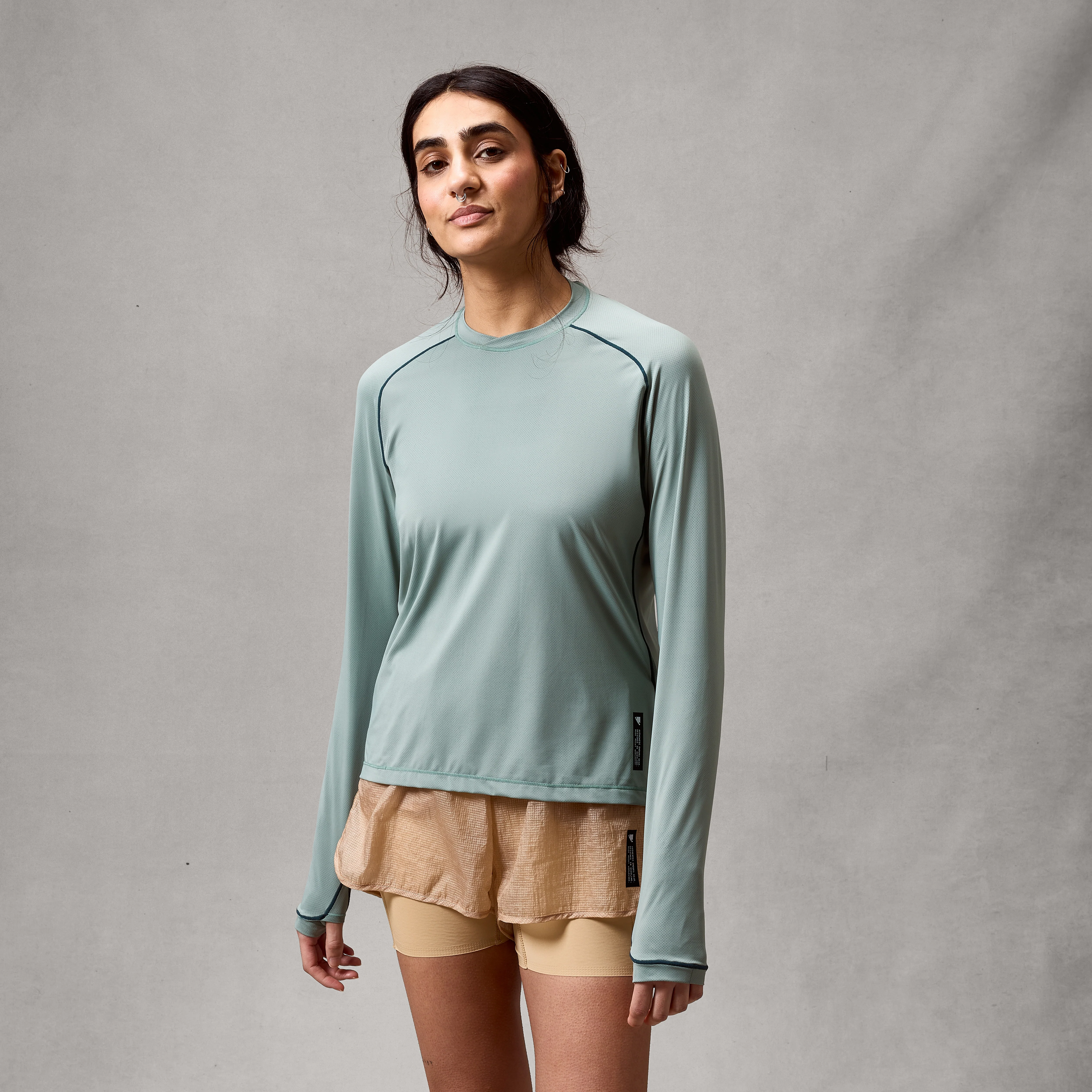 Women's AllTrack Rout L/S Tech Tee - Sage Green