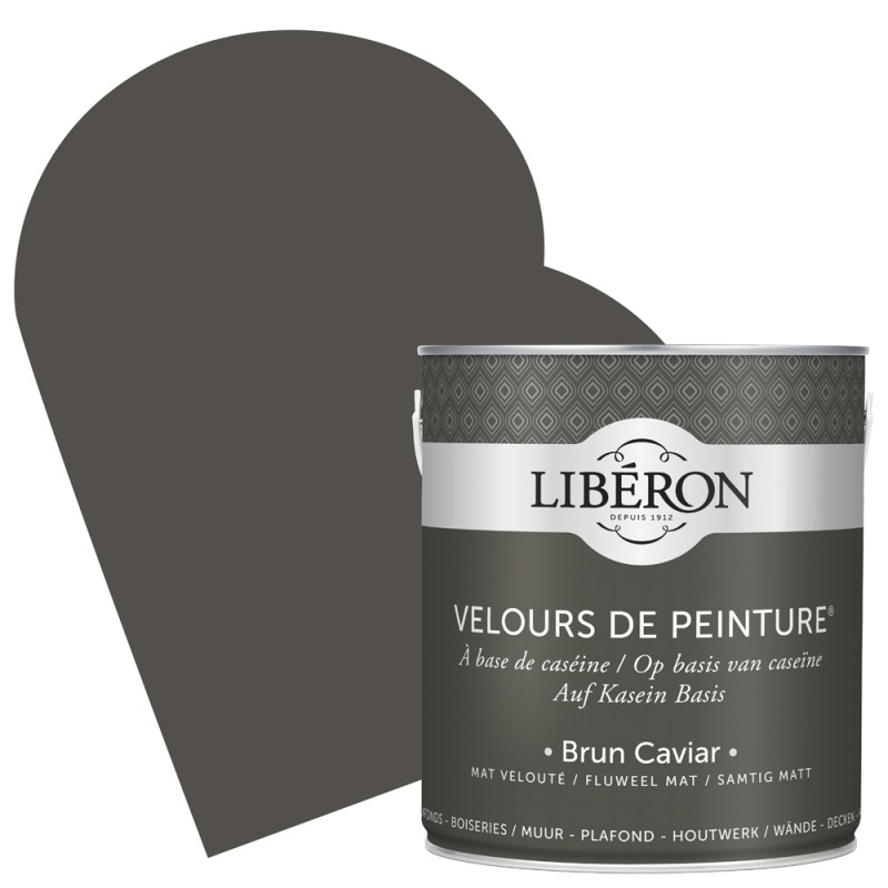 Peinture pour murs Velours de Peinture brun caviar mat 2,5 L LIBERON