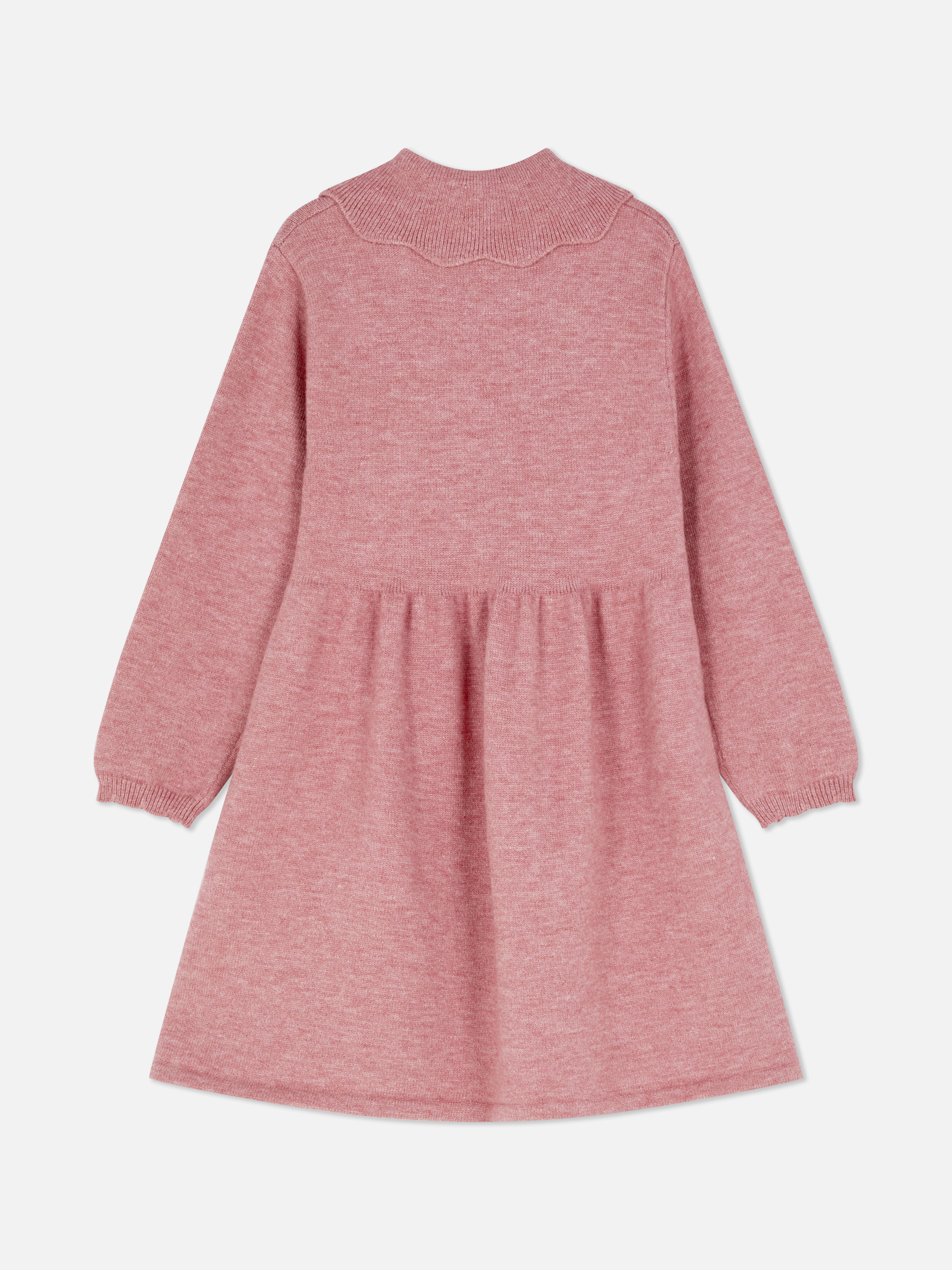 0-36mths | Bow Collared Sweater Dress and Tights Set