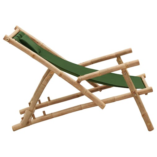 NNEVL Deck Chair Bamboo and Canvas Green