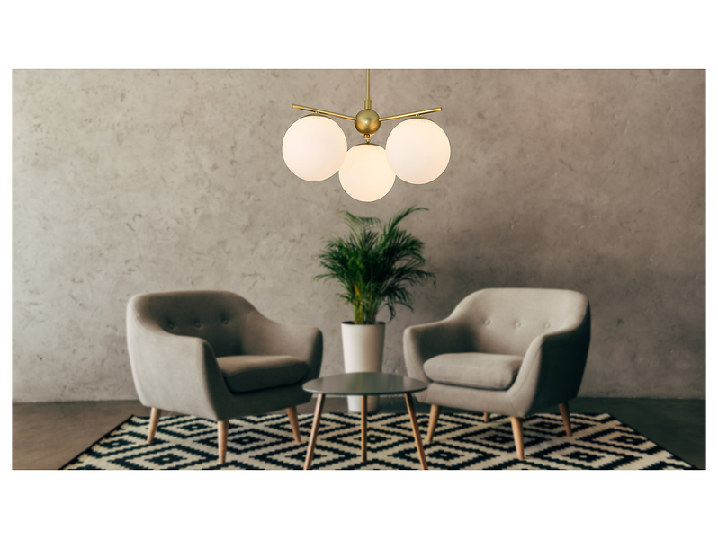 Lampa wisząca Paloma 3-punktowa stalowa złota