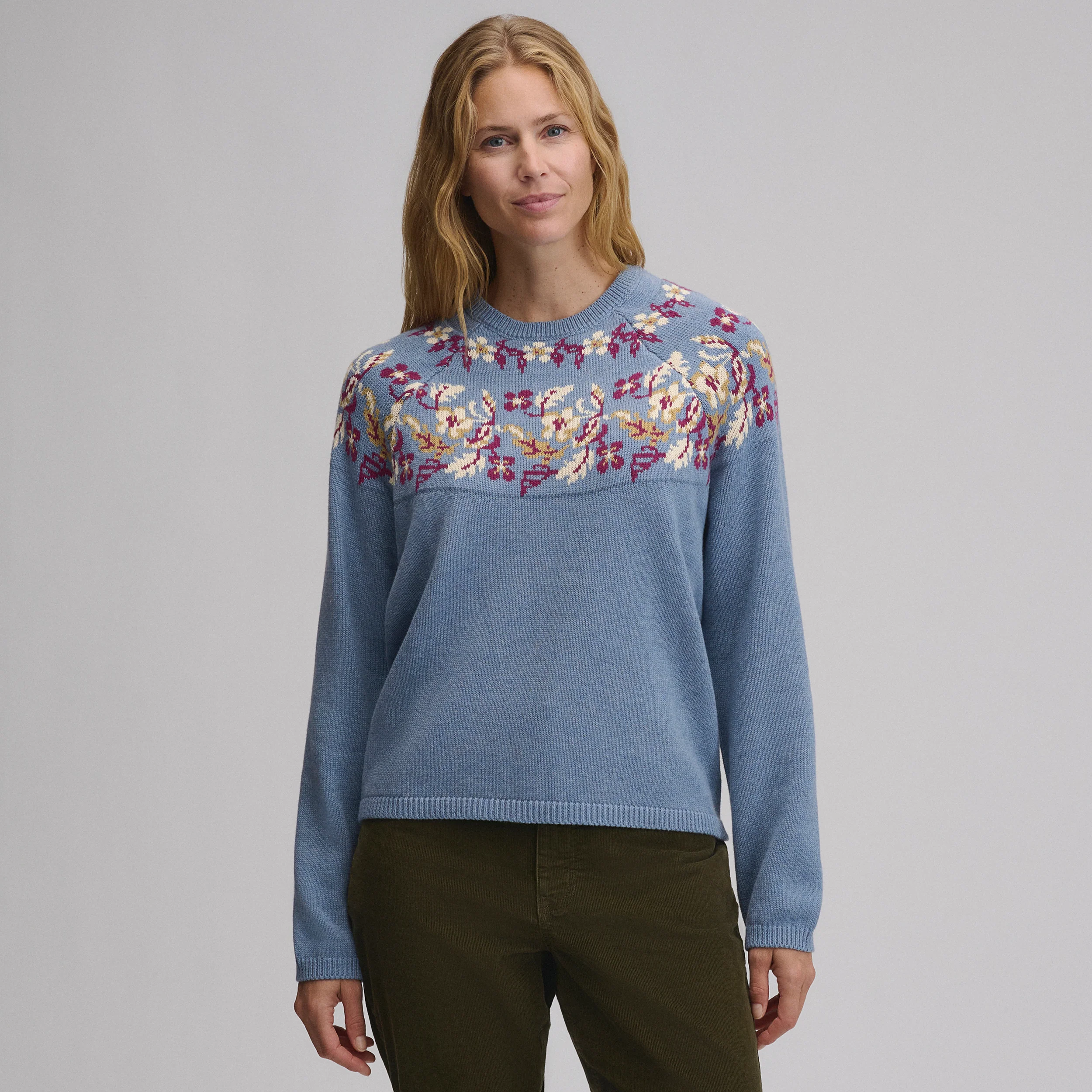 Women's Placed Intarsia Sweater
