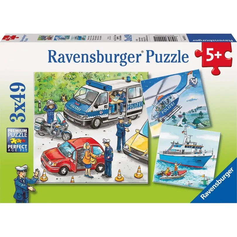 Puzzle 3er-Set Polizeieinsatz