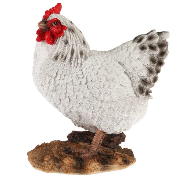 Figurka ogrodowa Kura biała 19 cm dekoracyjna