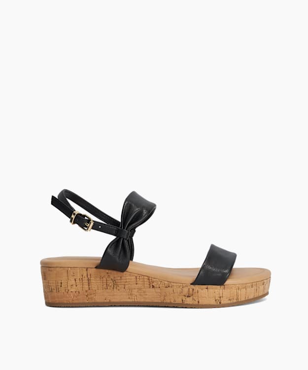 Laliz Black - Leather Flatform Sandal