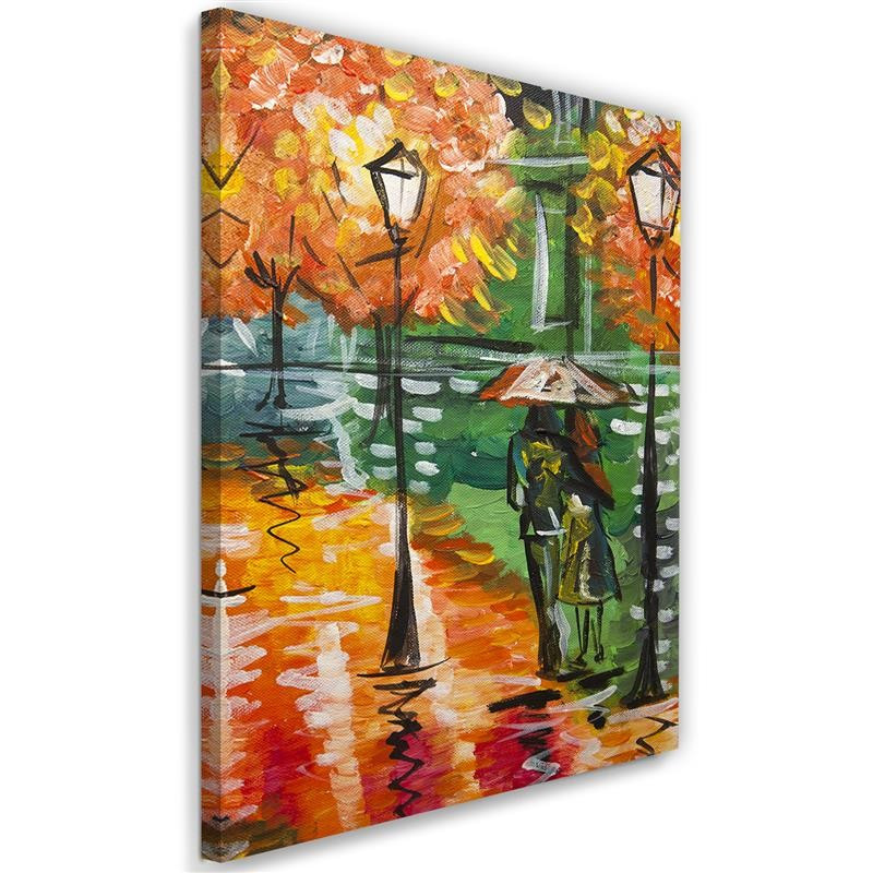 Feeby Obraz na płótnie jesień na drodze z latarniami 40x60