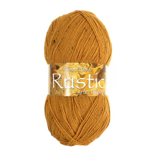 James C Brett Mustard Rustic Aran Tweed 400g